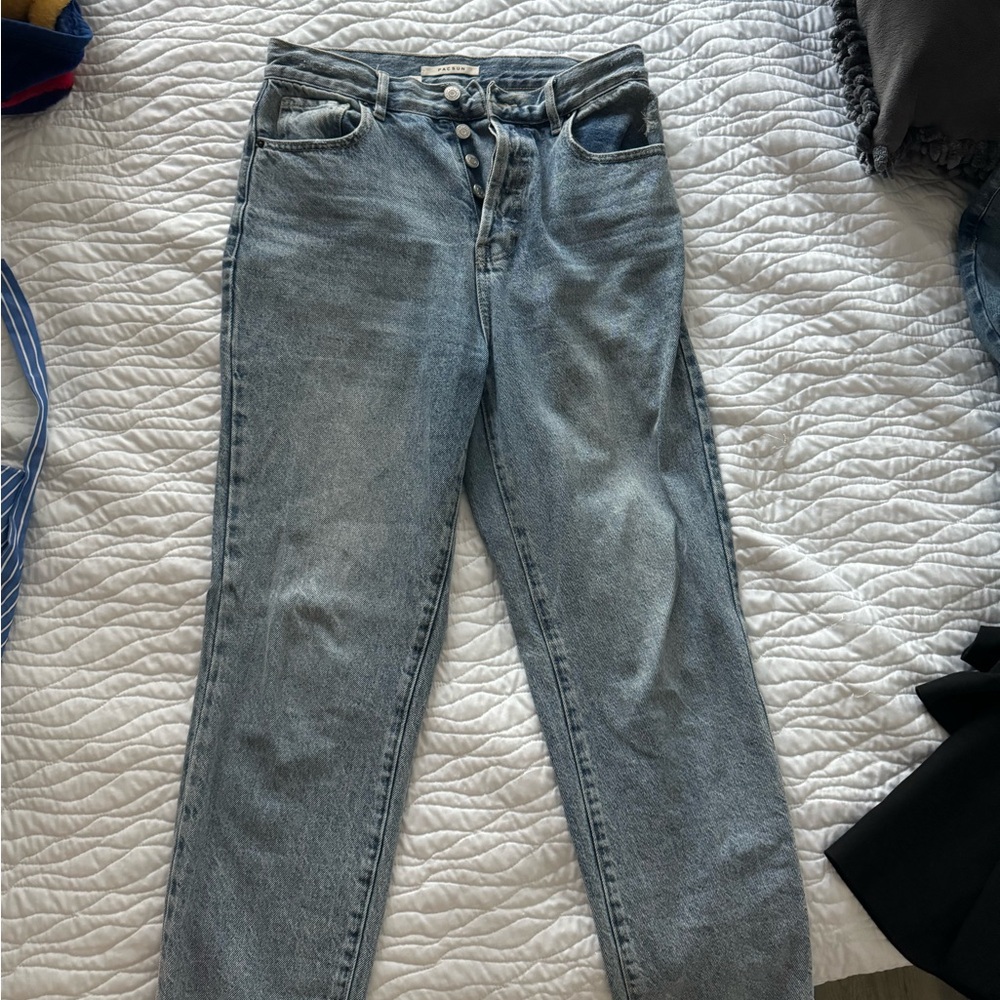 Medium wash pacsun high rise straight jeans